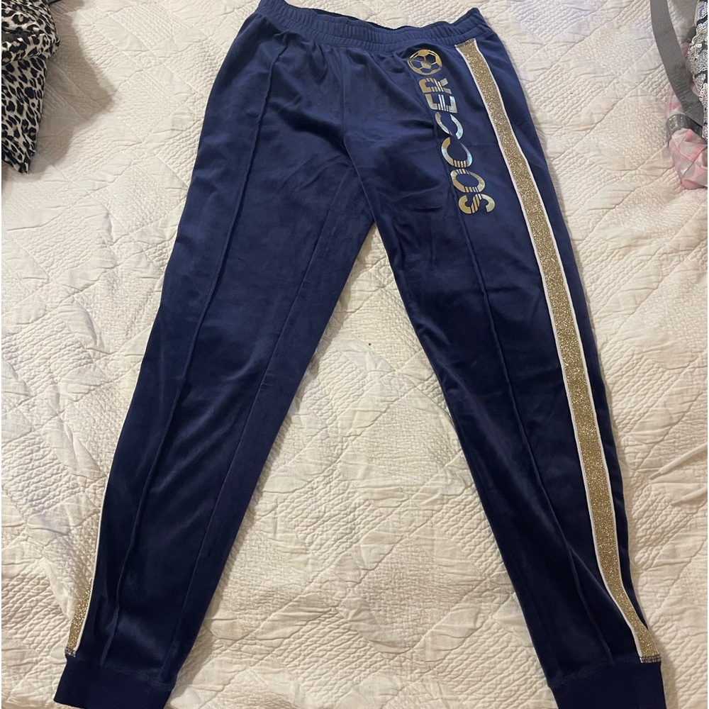 Justice Soccer Velour Joggers size 14/16 LIKE NEW